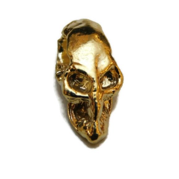 Skull #13 Charm Pendant 14k Yellow Gold!!